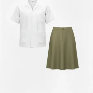 Uniforme Kaki & Blanc – Fille